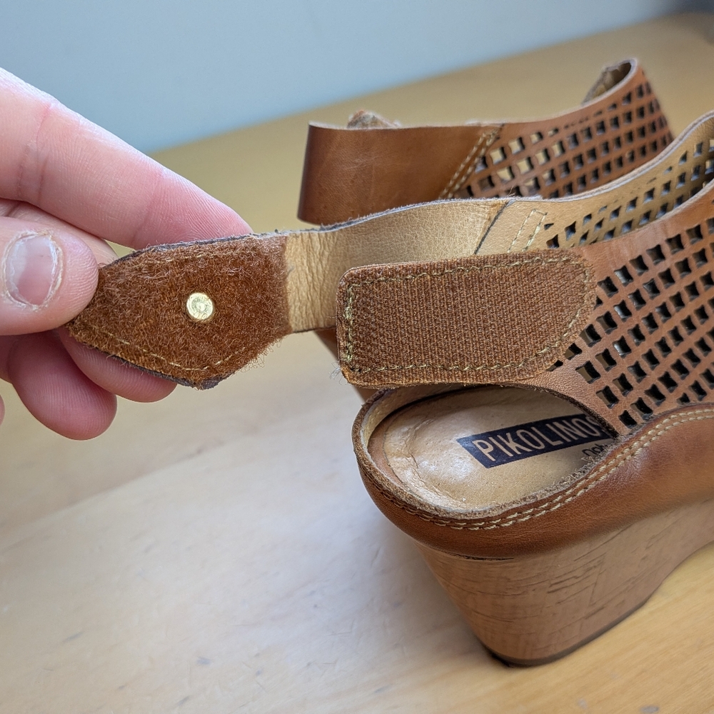 Pikolinos bare feet and Capri sandals Tan Leather Wedge Size 35 = 4.5, 5 US - Picture 9 of 14
